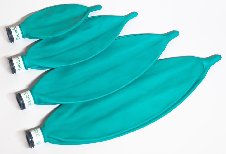 Disposable latex-free breathing bag-green