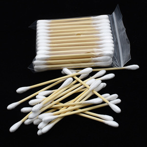 Cotton Swabs Disposable Wooden Stick Cotton Swabs Medical Cosmetic Swabs Home Ear Cleaning Hygiene