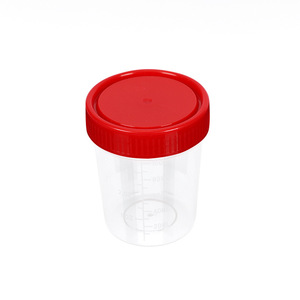 Urine Cup with Flip Cap, Disposable Lidded Urine Cup, Plastic Graduated Sampling Cup