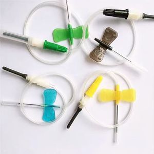 Disposable Butterfly Scalp Vein Set with Stainless Steel Needle, Luer Lock Hub, and Infusion Needle