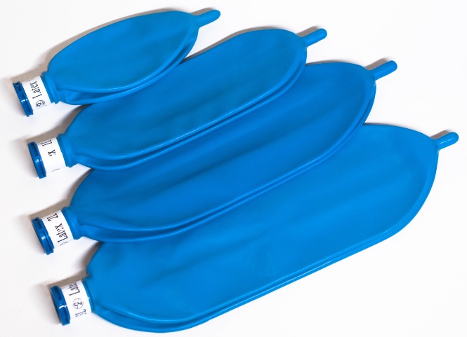 Disposable latex breathing bag-blue