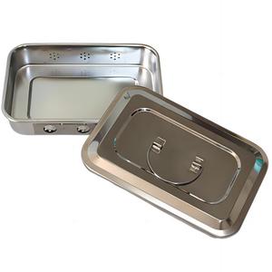 201/304不锈钢盘子消毒方盘带盖医用方盘消毒盒换药托盘